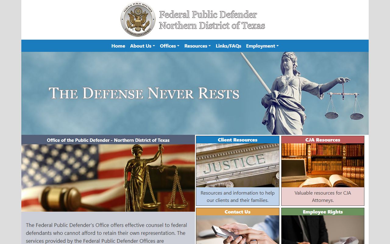 Federal Public Defender Northern District of Texas Tarrant County court records