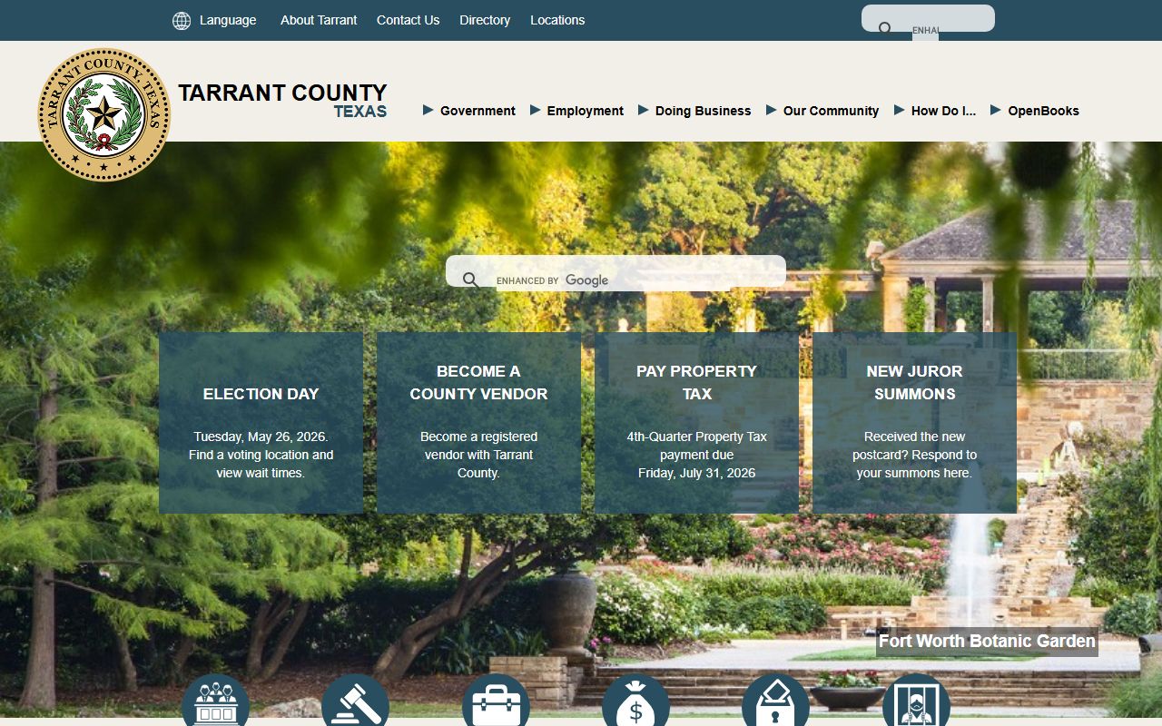 Tarrant County official government website for court records