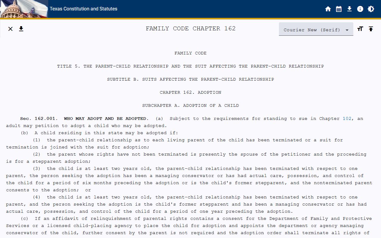 Tarrant County marriage and divorce records adoption confidentiality statute in the Texas Family Code